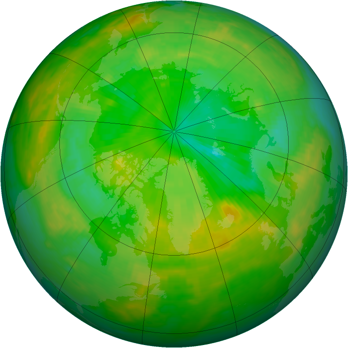 Arctic ozone map for 13 July 1979
